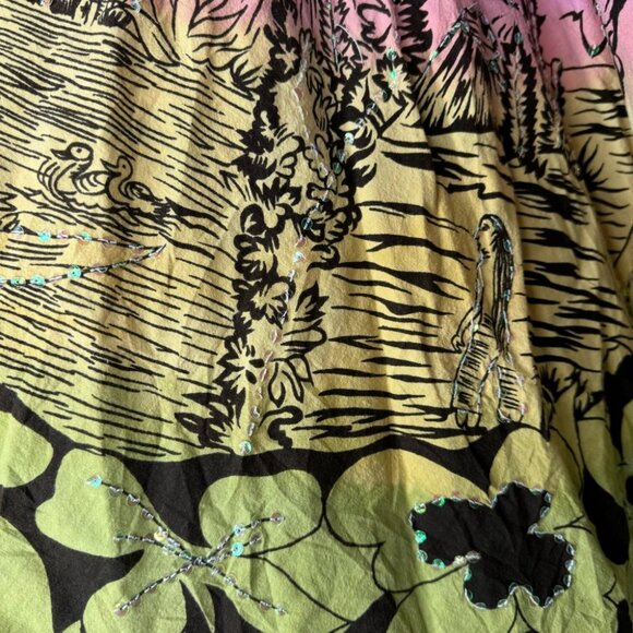 RDI Hawaii skirt sequin ombré pink orange yellow green sparkly shimmer volcano - Picture 5 of 15